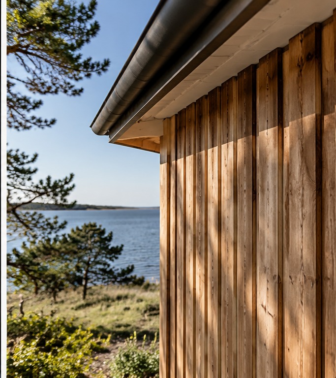 Udvendig træbeklædning på sommerhus
